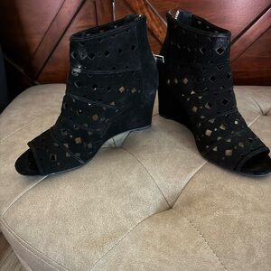 Black Wedge Ankle Boots